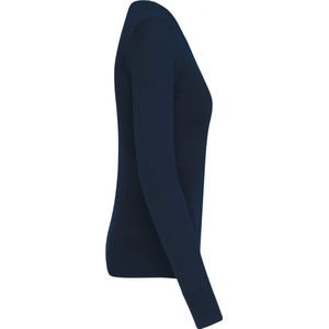 Pullover/Cardigan Dames XXL Kariban V-hals Lange mouw Navy 50% Katoen, 50% Acryl