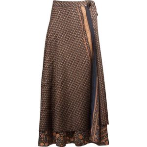 Lange Sari-wikkelrok - Kleur: Zwart - One Size