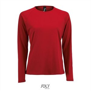 SOL'S Women´s Long Sleeve Sports T-Shirt Sporty L02072 - Red - M