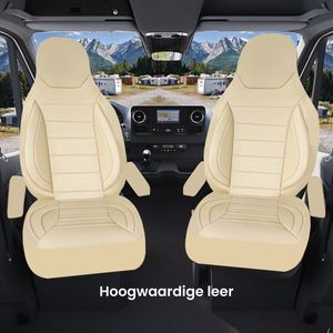 Stoelhoezen voor Iveco Iveco Daily 7 bestelbus in pasvorm, set van 2 stuks - bestuurder 1 + 1 passagierszijde | Met armleuning hoezen | CBS101 | Beige | Kunstleer