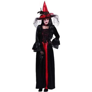 Halloween jurk HEKS 'FERONIA""zwart-rood dames - maat M