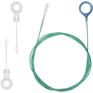 Afvoerreiniger met afvoergatstops, buis- en ventilatieschacht-reinigingsborstel voor smalle afvoerbuizen (3 meter)