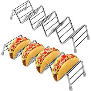 Roestvrijstalen taco houder - taco houder standaard - tortilla-rek - zachte en harde tacos - food truck stijl - grill en oven - vaatwasmachinebestendig. .