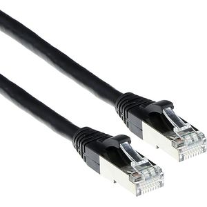 ACT Zwarte 2 meter SFTP CAT6A patchkabel snagless met RJ45 connectoren FB6902
