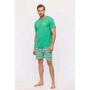 Woody pyjama heren - groen - tennis - 241-12-QRS-Z/734 - maat M