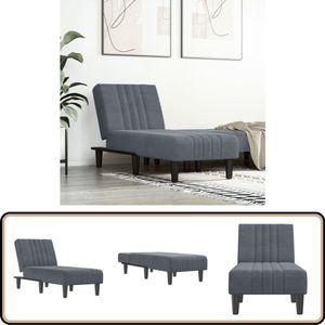 vidaXL Chaise longue - Fluweel - Donkergrijs Chaise Lounge - Loungestoel - Relaxfauteuil - Fluweel Stoffen Meubels - Donkere Kleuren Meubels