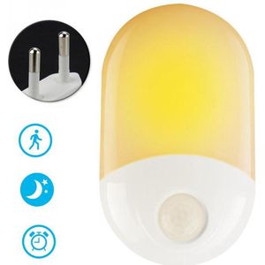 Nachtlampje met bewegingssensor - plug-in/stopcontact – Werkt op stroom – Warmlicht – Lichtsensor - Bewegingssensor - Voor in de baby/kinder kamer