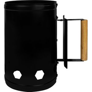 Krumble Houtskoolstarter - Brikettenstarter - BBQ snelstarter - Barbecue aanwakkeren - Briketten starter - BBQ starter - Barbeque - Barbecue accessoires - Metaal - 17 x 27 x 27,5 cm (lxbxh) - Zwart