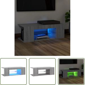 The Living Store TV-meubel - Trendy Design - Tv-meubels - 90x39x30cm - Met RGB LED-verlichting