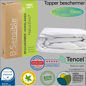 B-Sensible Split-Topper 2 in 1 Hoeslaken + Matrasbeschermer - Litsjumeaux - 180x210 cm - Wit