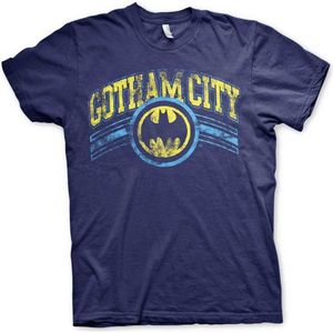 DC Comics Batman Heren Tshirt -S- Gotham City Blauw