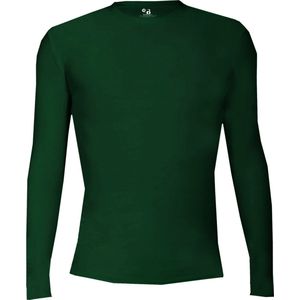 BADGER SPORT - Shirt Met  Lange Mouwen - Pro Compression - Diverse Sporten - Volwassenen - Polyester/Elastaan - Heren - Ronde Hals - Ondershirt - Zweet Afvoerend - Donkergroen - Large
