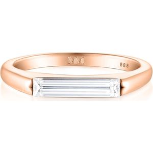 Aurelia - 18k Roségouden Solitair Moissanite Baguette Ring - 1.6 karaat