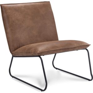 Icon Living - Fauteuil Coco - 1 zits - Stof Rawhide Cognac - Gun Color Frame