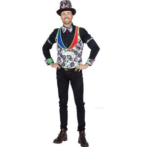 Wilbers & Wilbers - Dart Kostuum - Darts Gilet Barney Man - Multicolor - Maat 56 - Carnavalskleding - Verkleedkleding