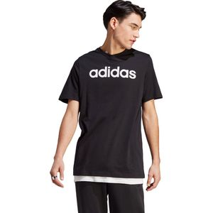 adidas Sportswear Essentials Single Jersey Linear Geborduurd Logo T-shirt - Heren - Zwart- L