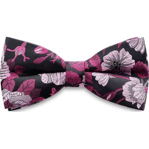 Dianthus | Roze Zijden Voorgestrikte Vlinderdas met Bloemen