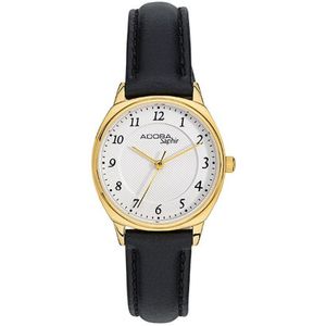 Adora sapphire dameshorloge goud met leren band