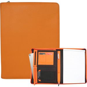 Safekeepers Map - Schrijfmap - Documentenmap - Ipad cover - A4 - Leer - Oranje