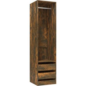 vidaXL Kledingkast - Gerookt Eiken - 50x50x200 cm Garderobe Kast - Houten Kast - Bruine Kast - Vintage Kast - Bergruimte
