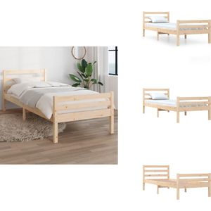 vidaXL Bedframe - Bedframes - Bed - Bedbodem - Bedframe massief hout 100x200 cm