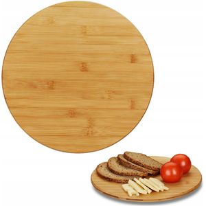 Tapas- of Kaassnijplank - Bamboe Draaiplateau Ø35cm - Draaibare Houten Borrelplank - Rond