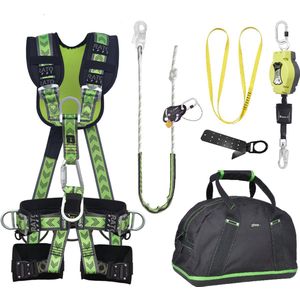 Kratos complete set valbeveiliging Comfort-Plus - Valstopblok - Werkpositielijn - Ankerstrop - Ankerpunt - Maat M-L