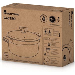 Masterpro Reeco BGMP8108 Kookpot met Deksel - Zwart Aluminium Siliconen - 28 x 13,5 cm - 3,8 L