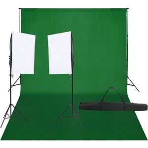 vidaXL Fotostudioset met verlichtingsset en achtergrond