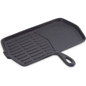 Grillpan van Gietijzer met Grillstrips - Geschikt voor Open Vuur en Perfect voor Steaks