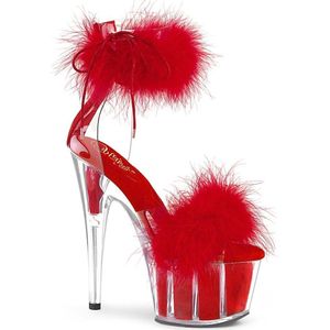 Pleaser - ADORE-724F Sandaal met enkelband, Paaldans schoenen - Paaldans schoenen - 38 Shoes - Rood