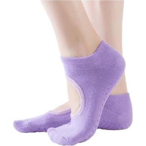 IBBO Shop - Premium Anti Slip Yoga Sokken - katoen sokken - Pilates - Piloxing - Ballet - dans sokken - maat 35 tot 40 - 1 paar - Paars