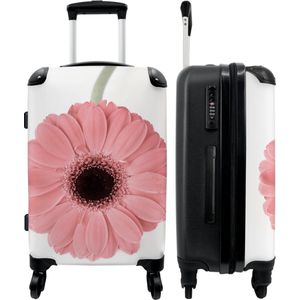 NoBoringSuitcases.com - Grote koffer - Bloem - Roze - Natuur - Plant - Reiskoffer met 4 wielen - Trolley op wieltjes - Rolkoffer groot - 90 liter - Ruimbagage valies 20kg - Valiezen voor volwassenen