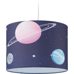 Relaxdays hanglamp kinderkamer - kinderlamp - planeten - Ø 35 cm - E27 - blauw/kleurrijk