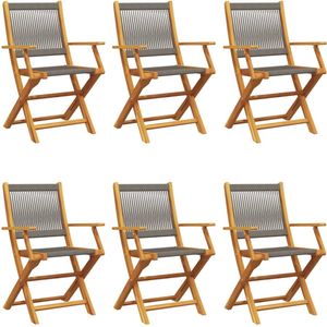 vidaXL Tuinstoelen - 6 stuks - Inklapbaar - Acaciahout Tuinstoel - Acaciameubel - Buitentijd - Lounge - Patioset
