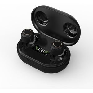Medj- Zwart - Gehoorapparaat -Magnetisch- Opberg box - Oplaadbaar in box 2x Mini Intelligent digitaal Gehoorapparaat - 5 Volume standen - Geluid Reductie - Universeel