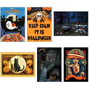 Halloween kaarten - Set van 6 verschillende ansichtkaarten - Leuke Post - H23