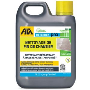Fila Deterdek Pro 1 Liter – Sterke Cementsluierverwijderaar & Ontkalker voor Tegels, Natuursteen, Porselein – Binnen & Buiten