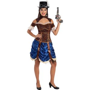 Funidelia | Kort Steampunkkostuum Voor voor vrouwen  Origineel & Grappig, Western, Films & Series - Kostuum voor Volwassenen Accessoire verkleedkleding en rekwisieten voor Halloween, carnaval & feesten - Maat XXL - Bordeaux rood