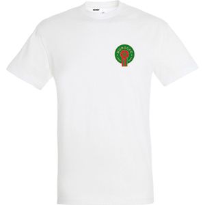 T-shirt Embleem Marokko Klein | Rood Marokko Shirt | WK 2022 Voetbal | Morocco Supporter | Wit | maat XXL