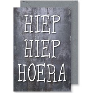 6 Wenskaarten met gekleurde envelop - MGPcards - Hiep Hiep Hoera - 11,5 x 17 cm