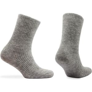 Norfolk - 63% Luxe Italiaanse Baby Alpaca Sokken - Warme wintersokken - Alpaca wol sokken - Licht Grijs - Maat 36-40 - Apollo