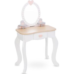Mamabrum Makeup Dreeser - Houten make-up schuilplaats voor meisjes - Kaptafel, parfum, nagellak, borstel, haarelastiekjes en kaptafel, make-upstation voor meisjes, make-upspiegel voor meisjes