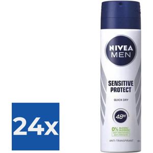 Nivea Men Deodorant Spray Sensitive Protect 150 ml - Voordeelverpakking 24 stuks