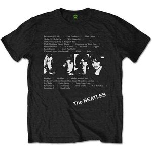 The Beatles - White Album Tracks Heren T-shirt - M - Zwart