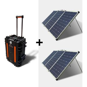 Mobisun Portable power generator 3000Wh + 2x opvouwbaar 300W zonnepaneel bundel