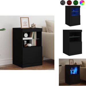 vidaXL Dressoir - Dressoirs - Buffet - Dressoirkast - Dressoir met LED-verlichting 41x37x67 cm zwart