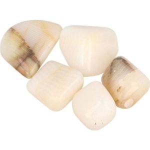 Calciet strepen 250 gr. trommelstenen (mt3)