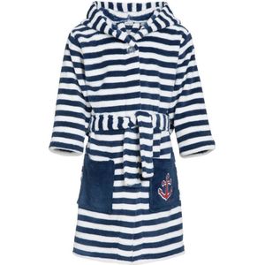 Playshoes - Fleecebadjas voor kinderen - Maritiem - Navy-blauw / wit - maat 110-116cm