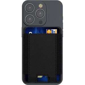 Opplakbare Pasjeshouder voor Smartphones - Kunstleren Plakwallet - Tot 6 Kaarten - Zwart